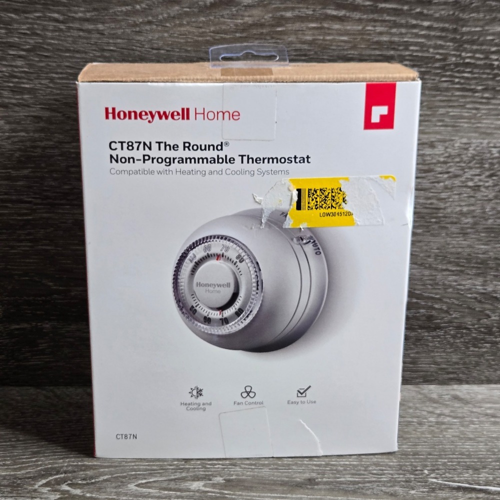 Honeywell Home CT87N Round Non-Programmable Heat-Only Manual Thermostat White